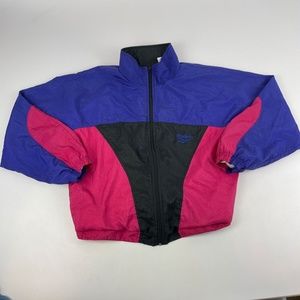 Vintage Reebok Womens Size M Windbreaker Jacket Full Zip Lined 90's